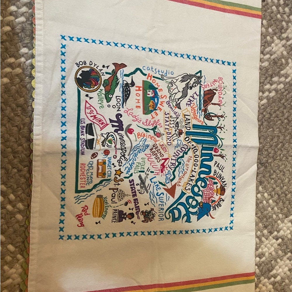 Colorful Catstudio Minnesota Themed Tea Towel